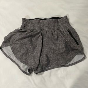 Gray Lululemon track that shorts size 4